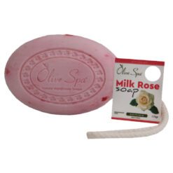 Handgemachte Kordel-Seife mit Milch & Rosen-Duft, 175g